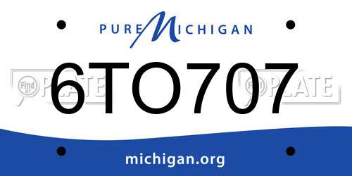 6TO707 Michigan License Plate
