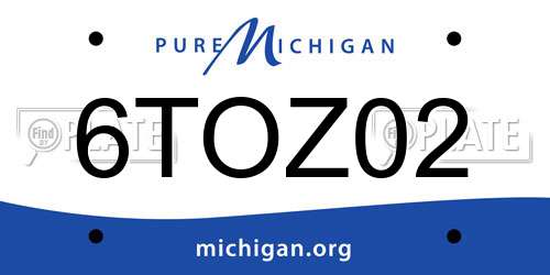 6TOZ02 Michigan License Plate