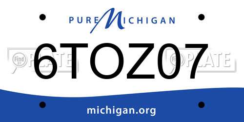 6TOZ07 Michigan License Plate