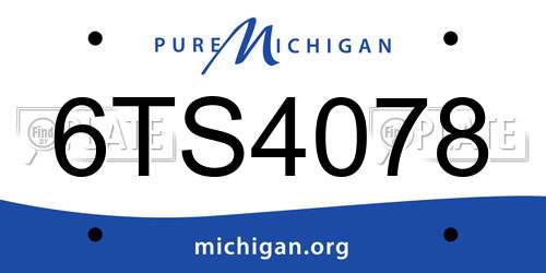 6TS4078 Michigan License Plate