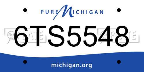 6TS5548 Michigan License Plate
