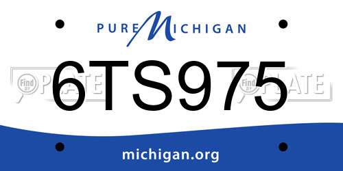 6TS975 Michigan License Plate