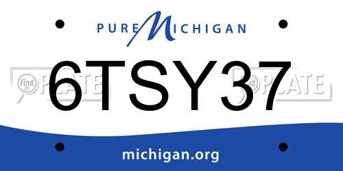 6TSY37 Michigan License Plate
