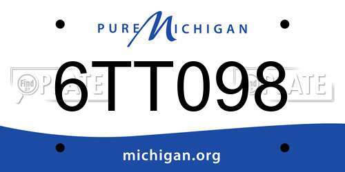 6TT098 Michigan License Plate