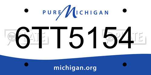 6TT5154 Michigan License Plate