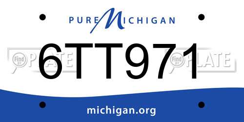 6TT971 Michigan License Plate