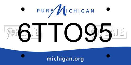 6TTO95 Michigan License Plate