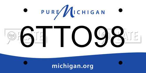 6TTO98 Michigan License Plate