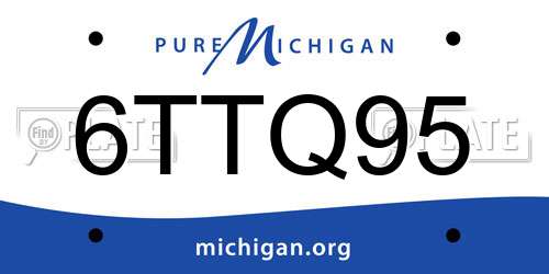 6TTQ95 Michigan License Plate