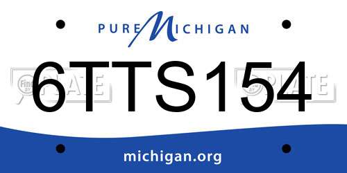 6TTS154 Michigan License Plate