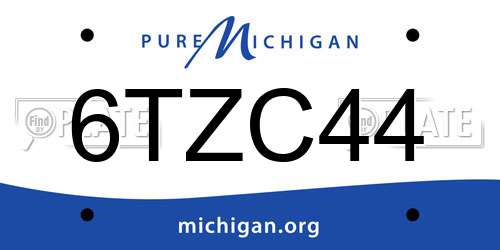 6TZC44 Michigan License Plate