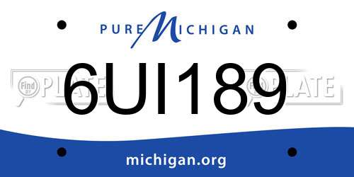 6UI189 Michigan License Plate