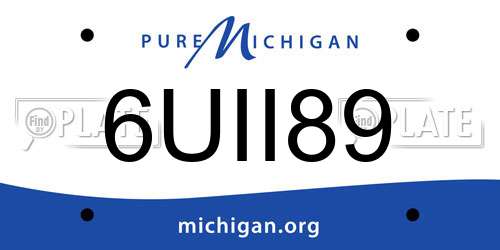 6UII89 Michigan License Plate