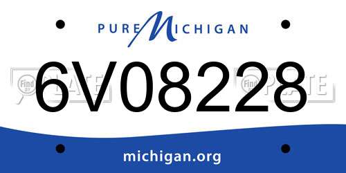6V08228 Michigan License Plate