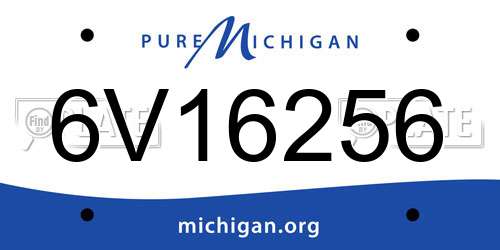 6V16256 Michigan License Plate