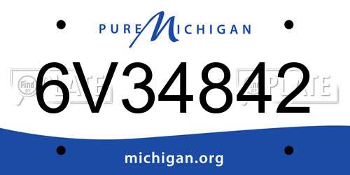 6V34842 Michigan License Plate