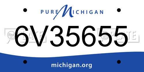 6V35655 Michigan License Plate