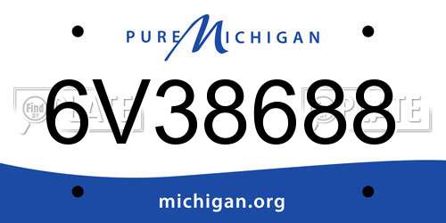 6V38688 Michigan License Plate