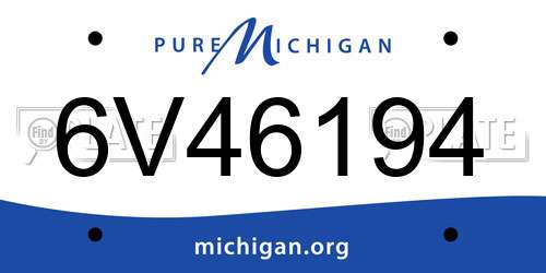6V46194 Michigan License Plate