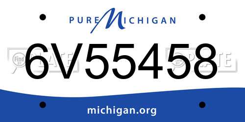 6V55458 Michigan License Plate