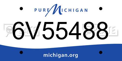 6V55488 Michigan License Plate