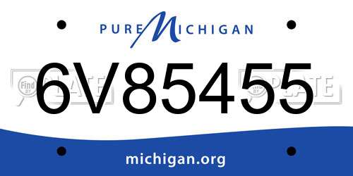 6V85455 Michigan License Plate