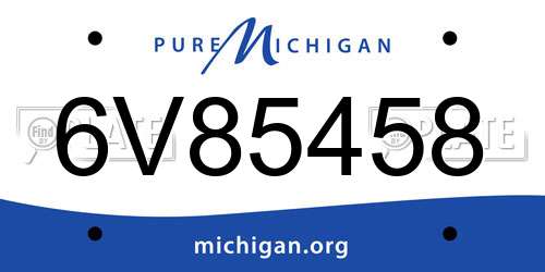 6V85458 Michigan License Plate