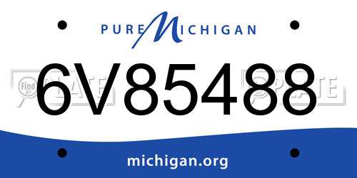 6V85488 Michigan License Plate