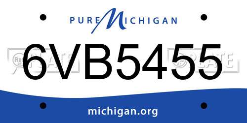 6VB5455 Michigan License Plate