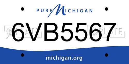 6VB5567 Michigan License Plate