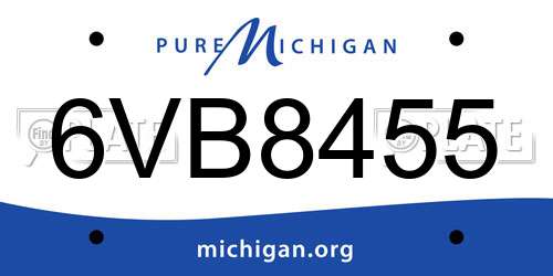 6VB8455 Michigan License Plate