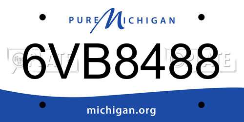 6VB8488 Michigan License Plate