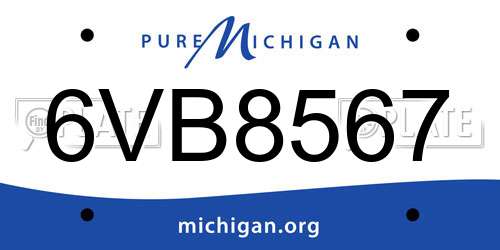 6VB8567 Michigan License Plate