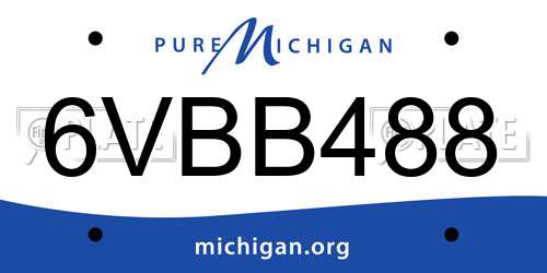 6VBB488 Michigan License Plate