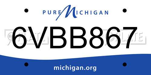 6VBB867 Michigan License Plate