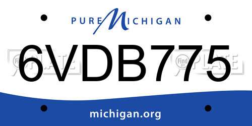 6VDB775 Michigan License Plate