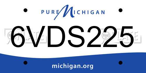 6VDS225 Michigan License Plate