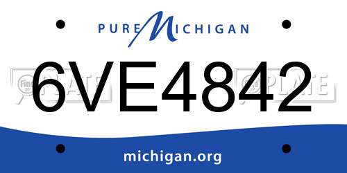 6VE4842 Michigan License Plate