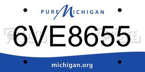 6VE8655 Michigan License Plate