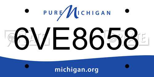 6VE8658 Michigan License Plate
