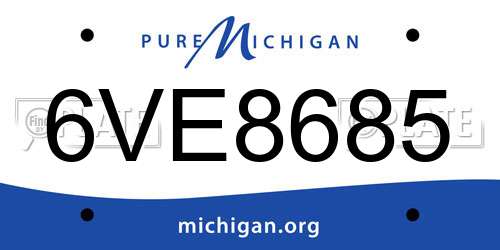 6VE8685 Michigan License Plate