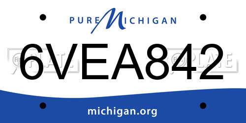 6VEA842 Michigan License Plate