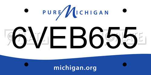 6VEB655 Michigan License Plate