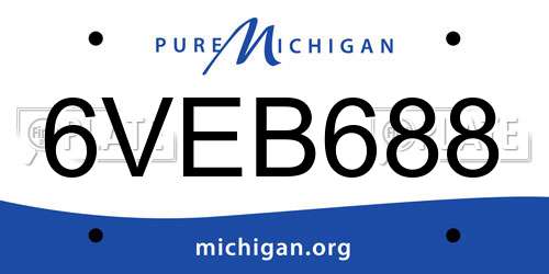 6VEB688 Michigan License Plate
