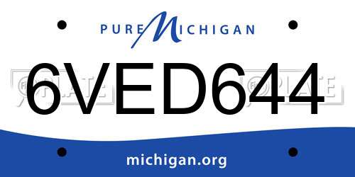6VED644 Michigan License Plate