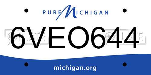 6VEO644 Michigan License Plate