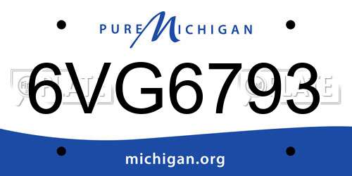 6VG6793 Michigan License Plate