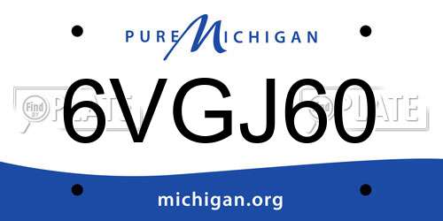 6VGJ60 Michigan License Plate