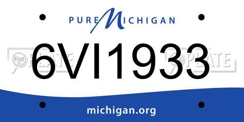 6VI1933 Michigan License Plate