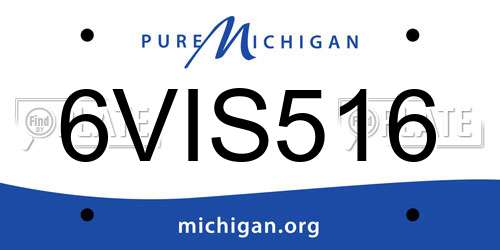 6VIS516 Michigan License Plate